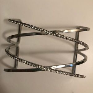 Silver rhinestone bracelet/arm cuff